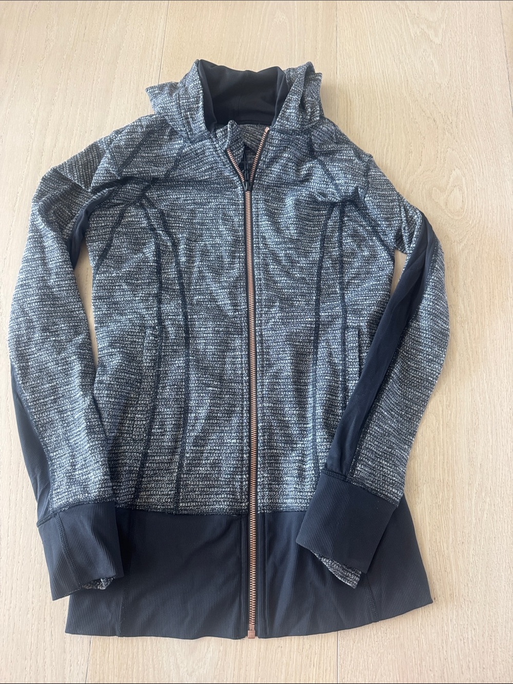 lululemon athletica Gray Heather Full-Zip Hooded Bomber Jacket